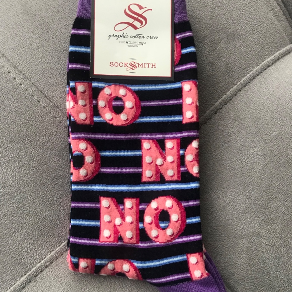 Socksmith "NO" Neon Lights Women's Crew Socks OS